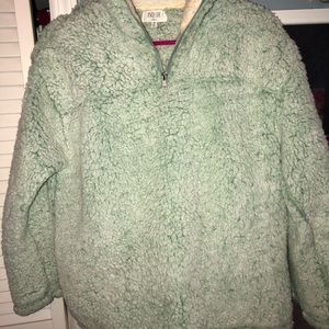 Turquoise quarter zip Sherpa NWOT